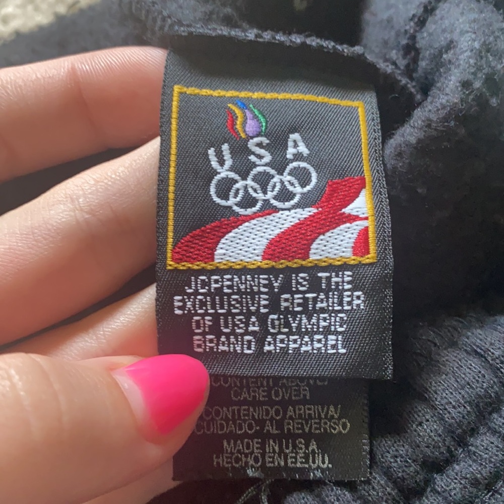 USA Olympics Team Medium Rare Black Embroidered Sweat Shorts - Picture 6 of 9